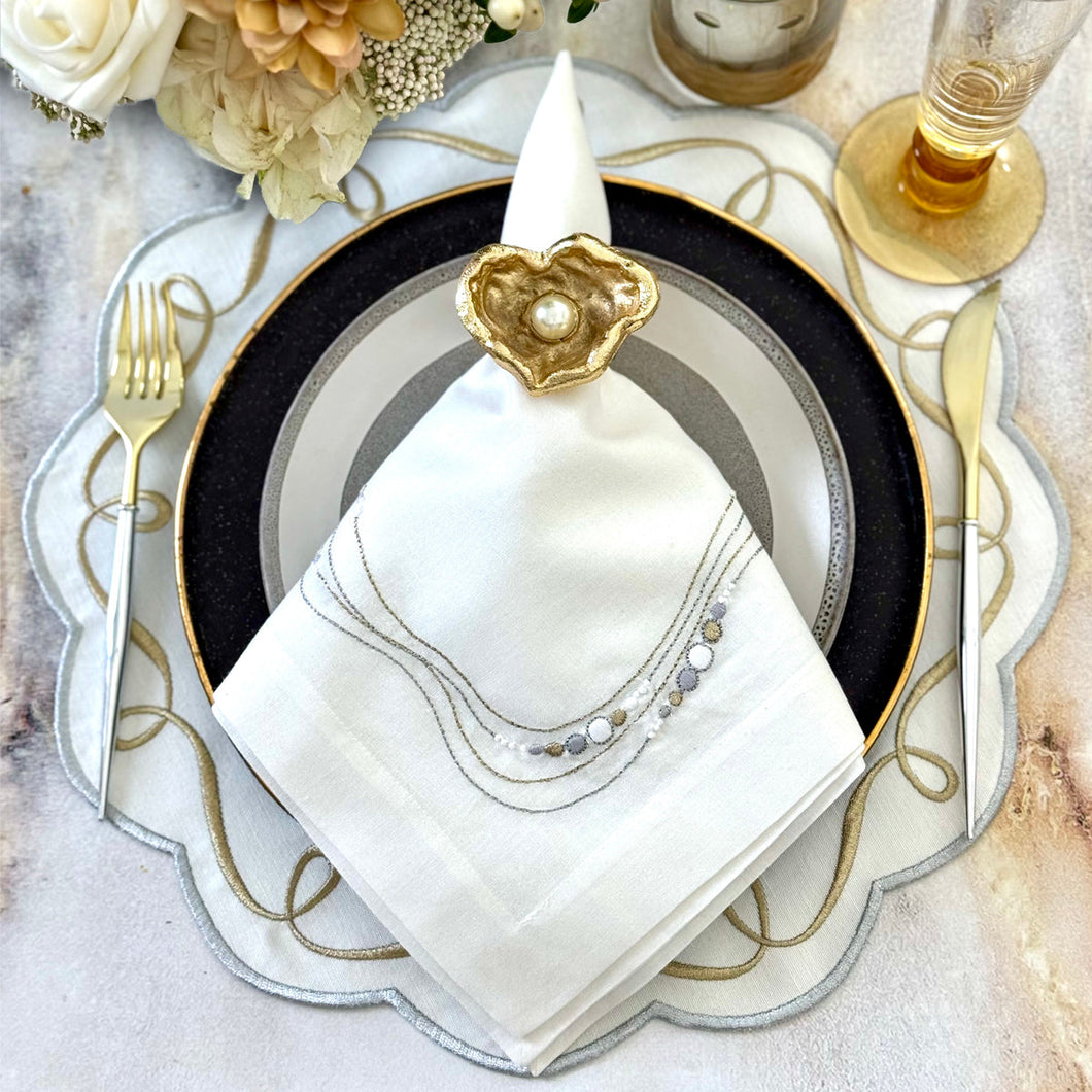 Bodrum Linens Drift Flow - Linen Napkins - Set of 4