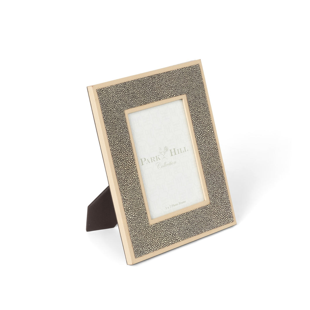 Park Hill Collection Shagreen Pattern Leather Photo Frame, Medium