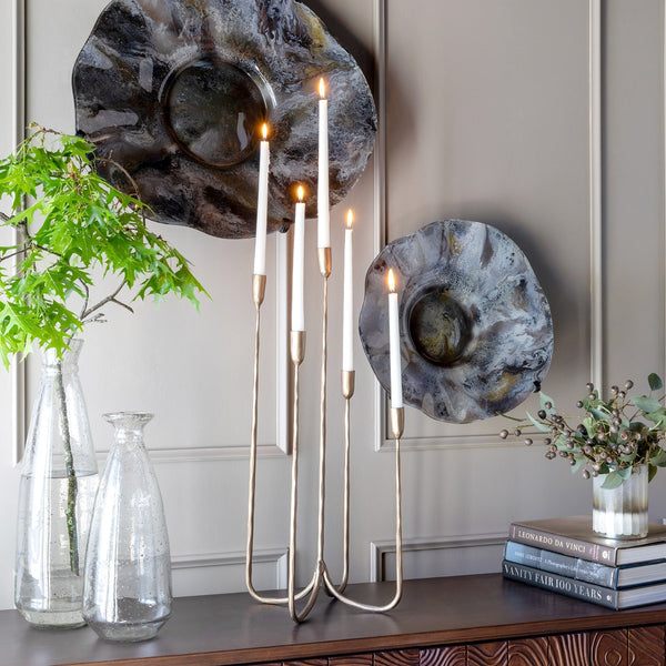 Load image into Gallery viewer, Park Hill Collection Forged Iron Candelabra, Tall
