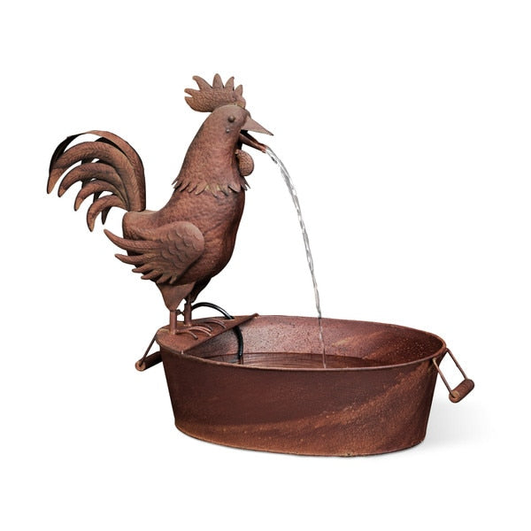 Load image into Gallery viewer, Park Hill Collection Folk Art Rooster Fountain
