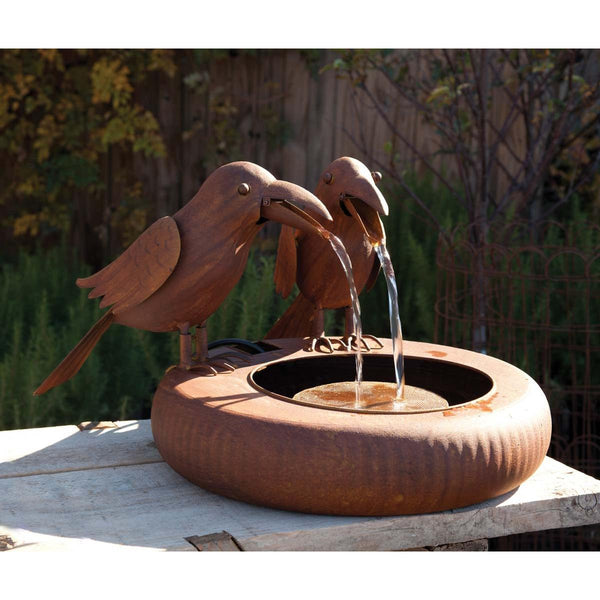 Load image into Gallery viewer, Park Hill Collection Folk Art Crows Fountain
