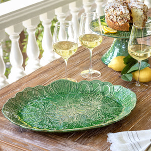 Park Hill Collection Green Glazed Serving Plate