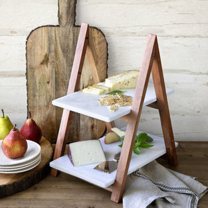 Park Hill Collection A-Frame Marble Cheese Server