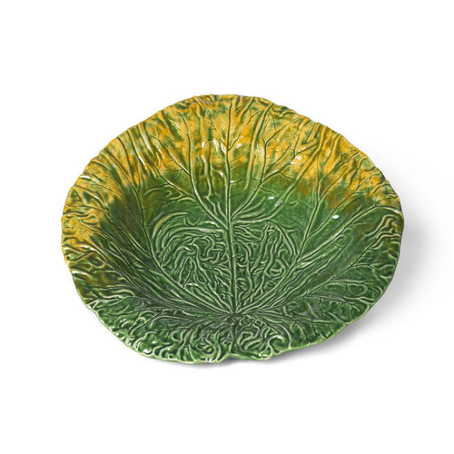 Park Hill Collection Green Cabbage Leaf Ceramic Serving Platter, 20