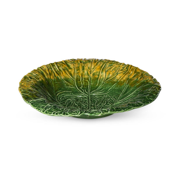 Load image into Gallery viewer, Park Hill Collection Green Cabbage Leaf Ceramic Serving Platter, 20&quot; Dia.
