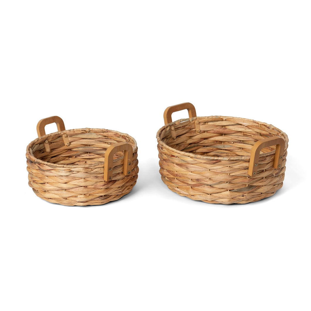 Park Hill Collection Woven Water Hyacinth Round Serving Basket