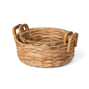 Park Hill Collection Woven Water Hyacinth Round Serving Basket
