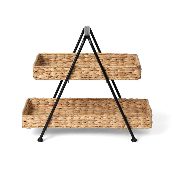 Load image into Gallery viewer, Park Hill Collection 2-Tiered Water Hyacinth Server
