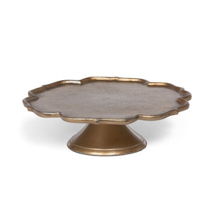 Park Hill Collection Scalloped Edge Cast Aluminum Cake Plate, 15 in.