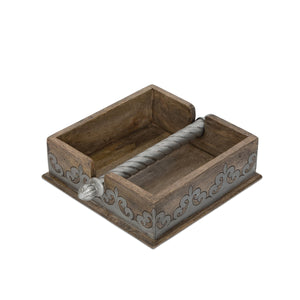 GG Collection Heritage Inlay Wood Napkin Holder