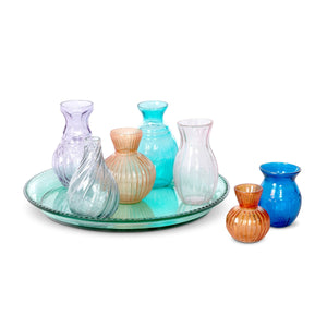 Park Hill Collection Arc-en-Ciel Vase Collection, Large, Set of 7 Vases with Tray