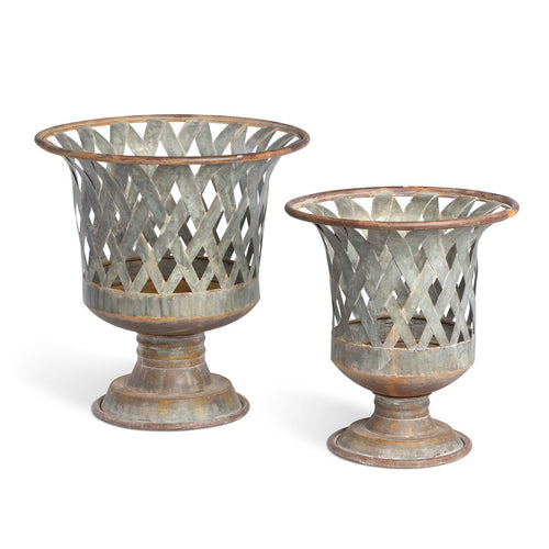 Park Hill Collection Woven Metal Classic Urn, Set of 2