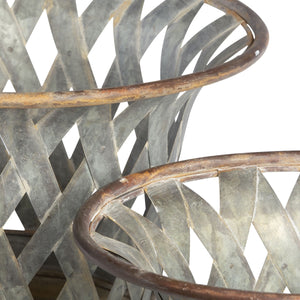 Park Hill Collection Woven Metal Classic Urn, Set of 2