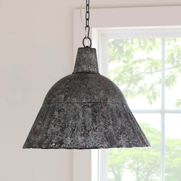 Load image into Gallery viewer, Park Hill Collection Fluted Galvanized Pendant Light Fixture
