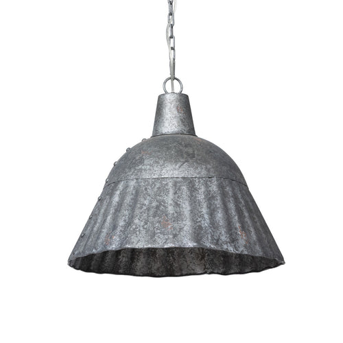 Park Hill Collection Fluted Galvanized Pendant Light Fixture