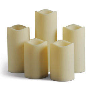 Park Hill Collection Indoor/Outdoor Flickering Flameless Pillar Candles, Set of 5