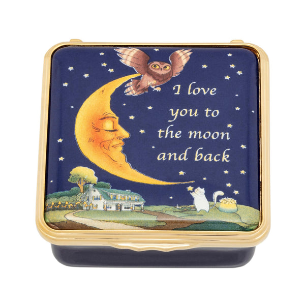 Load image into Gallery viewer, Halcyon Days I Love You To The Moon And Back - Enamel Box
