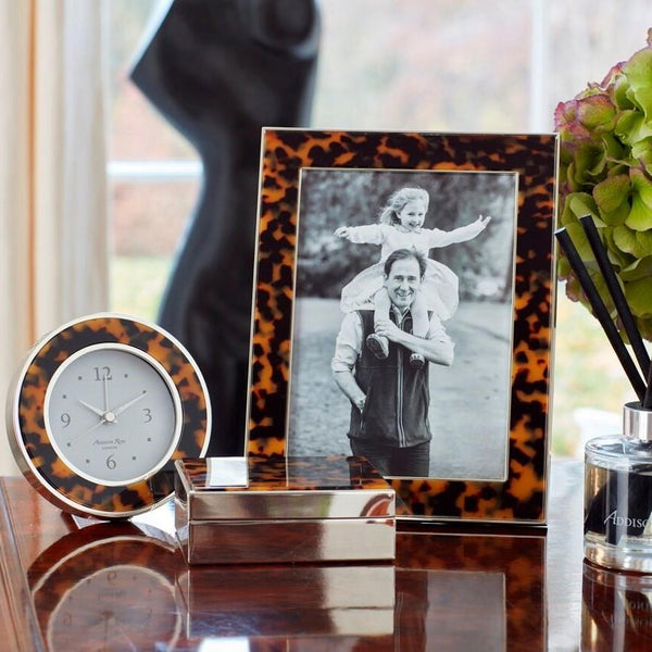 Load image into Gallery viewer, Addison Ross Tortoiseshell &amp; Silver Alarm Clock

