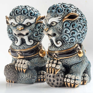 De Rosa Collections Blue Foo Lion Figurine