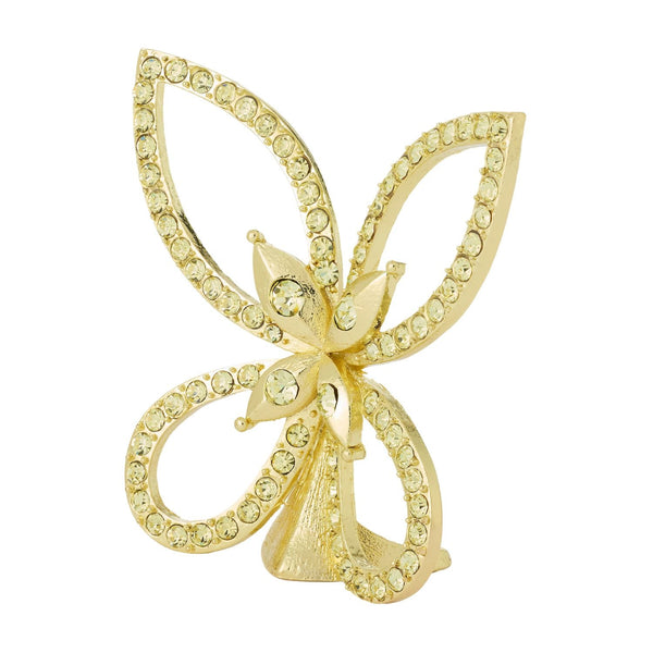 Load image into Gallery viewer, Olivia Riegel Gold Papillon Figurine with Jonquil Crystals
