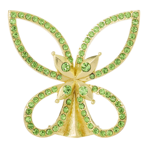 Load image into Gallery viewer, Olivia Riegel Gold Papillon Figurine with Peridot Crystals
