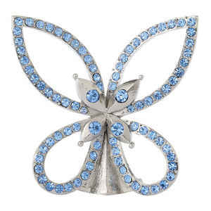 Olivia Riegel Silver Papillon Figurine with Lt Sapphire Crystals