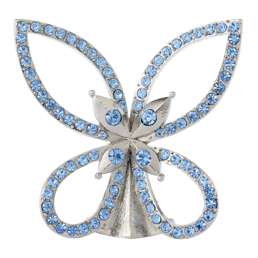 Olivia Riegel Silver Papillon Figurine with Lt Sapphire Crystals