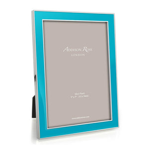 Addison Ross Silver Trim, Aqua Blue Enamel Picture Frame - 4 x 6 in