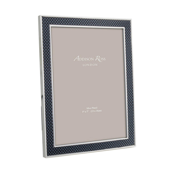 Load image into Gallery viewer, Addison Ross Grey Carbon Fibre &amp; Silver 15mm Photo Frame - 5 x 7 in
