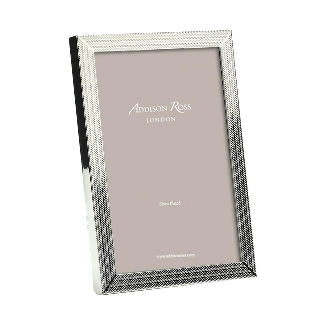 Addison Ross Herringbone Silver Plated Photo Frame - 4 x 6 in