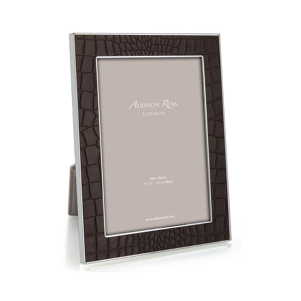 Addison Ross Chocolate Croc & Silver Frame - 5 x 7 in