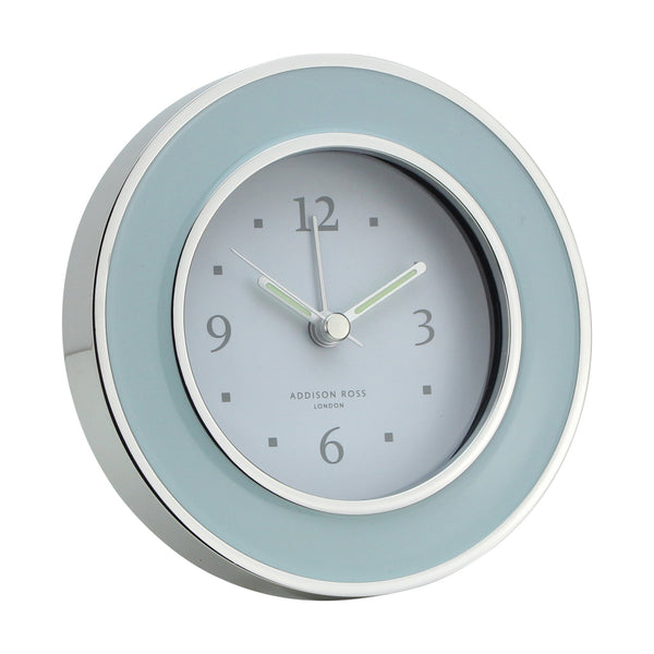 Load image into Gallery viewer, Addison Ross Light Blue &amp; Silver Alarm Clock
