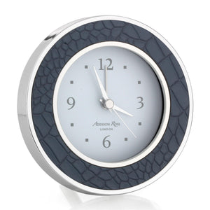 Addison Ross Blue Croc Silver Alarm Clock