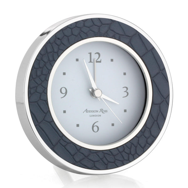Load image into Gallery viewer, Addison Ross Blue Croc Silver Alarm Clock
