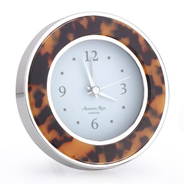 Load image into Gallery viewer, Addison Ross Tortoiseshell &amp; Silver Alarm Clock
