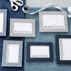 Mariposa Indigo Faux Grasscloth 4x6 Frame