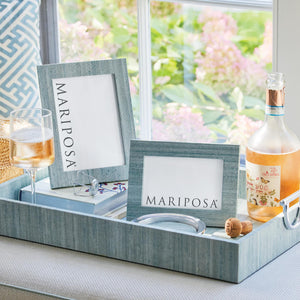 Mariposa Capri Faux Grasscloth Signature Coaster Set