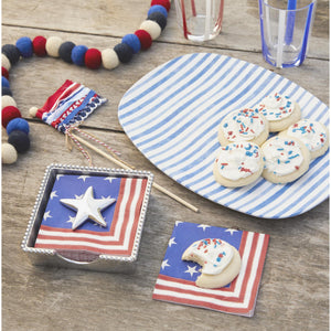 Mariposa Stars and Stripes Star (1902) Beaded Napkin Box Set