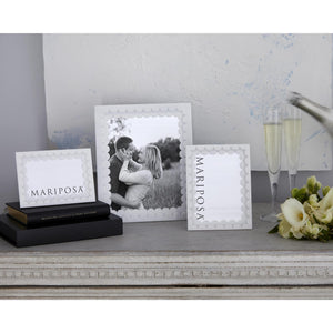 Mariposa White Acrylic Double Scallop 4x6 Frame