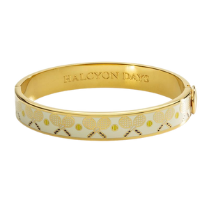 Halcyon Days "Tennis Racket & Ball Cream & Gold" Bangle