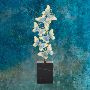 Olivia Riegel Blue Enamel Butterfly Sculpture