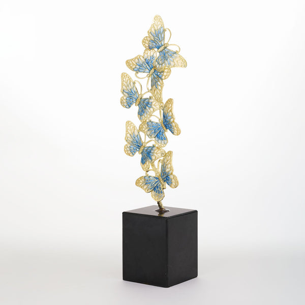 Load image into Gallery viewer, Olivia Riegel Blue Enamel Butterfly Sculpture
