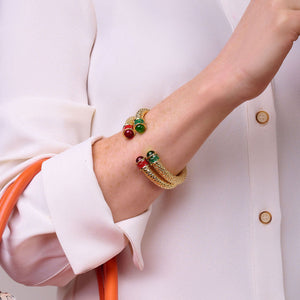 Halcyon Days Minoan Torque Ruby & Gold Bangle