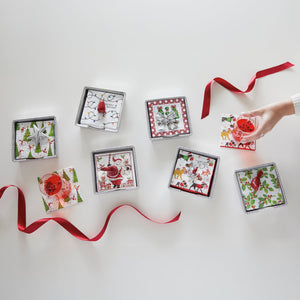 Mariposa Red Cardinal (4031) Beaded Napkin Box Set