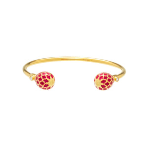 Halcyon Days Agama - Pink Tourmaline - Gold - Torque Bangle