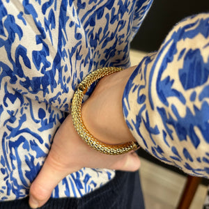 Halcyon Days Minoan Torque Pearl & Gold Bangle