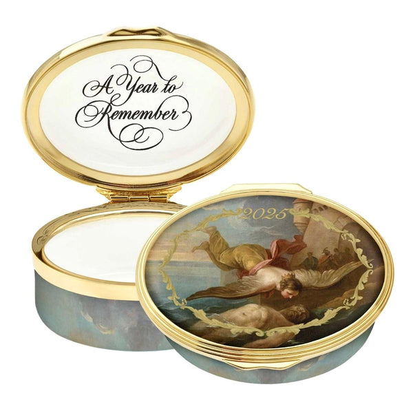 Load image into Gallery viewer, Halcyon Days &quot;2025 Annual - A Year to Remember&quot; Enamel Box

