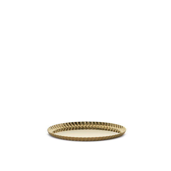 Load image into Gallery viewer, Alessi Pleats Round Tray, Gold
