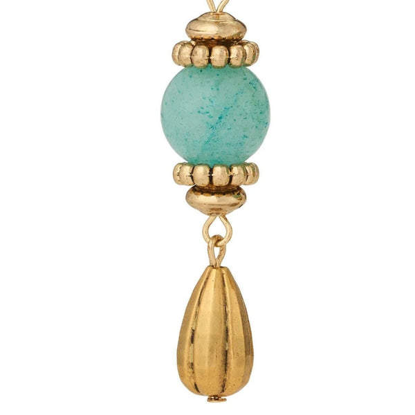 Load image into Gallery viewer, Olivia Riegel Aventurine Leverback Gold Teardrop Earrings
