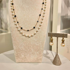 Olivia Riegel Glass Pearl & Hematite Double Strand Necklace